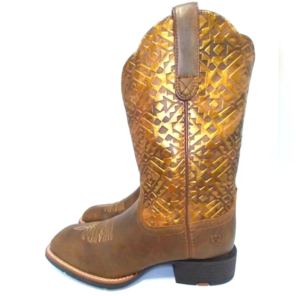 Ariat Round Up Wide Square Toe‎ Boots, NWT, Size 10| EUR 41.5 - Picture 2 of 11